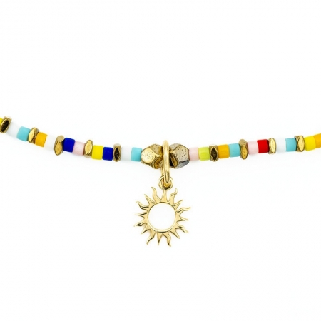 Collier ras du cou - Ultra fin Sun Gold Multico